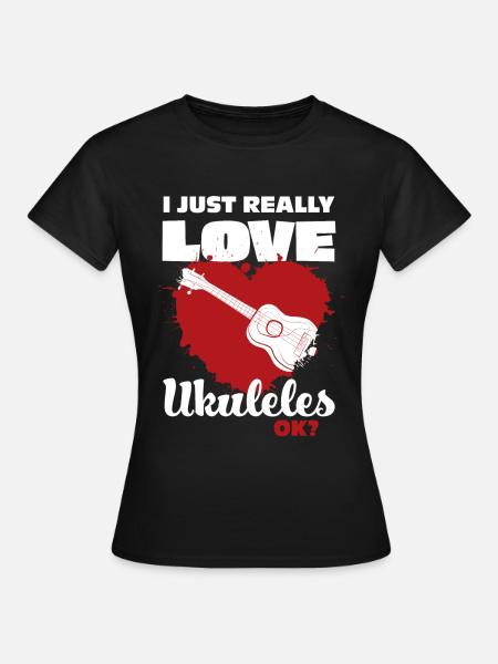 Ukulele - Frauen T-Shirt - Schwarz