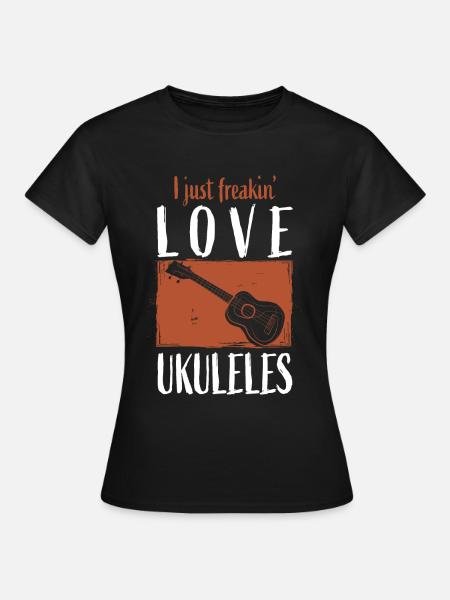 Ukulele - Frauen T-Shirt - Schwarz