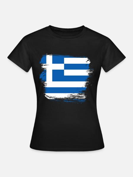 Griechenland Flagge - Frauen T-Shirt - Schwarz