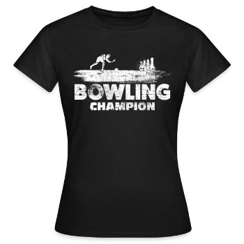 Bowling - Frauen T-Shirt - Schwarz - Vorne - AI Model Female 172 dark (172cm)