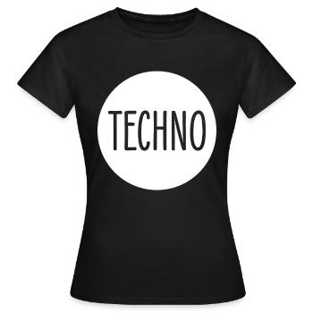 Techno - T-shirt Femme - noir - Devant - AI Model Female 172 dark (172cm)