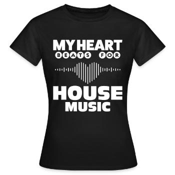 House Music - T-shirt Femme - noir - Devant - AI Model Female 172 dark (172cm)