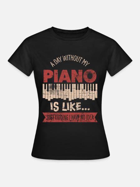Klavier - Frauen T-Shirt - Schwarz
