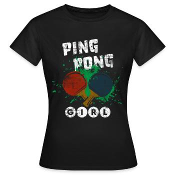 Ping-pong fille - T-shirt Femme - noir - Devant - AI Model Female 172 dark (172cm)