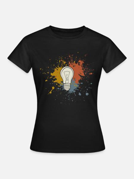 Glühbirne - Frauen T-Shirt - Schwarz