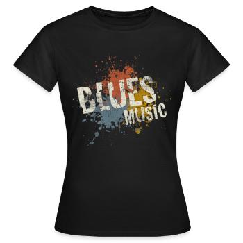 Blues - Frauen T-Shirt - Schwarz - Vorne - AI Model Female 172 dark (172cm)