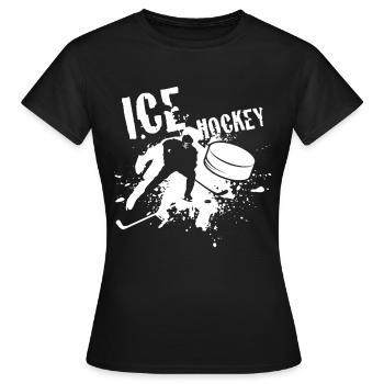 Eishockey - Frauen T-Shirt - Schwarz - Vorne - AI Model Female 172 dark (172cm)