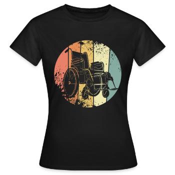 Fauteuil roulant rétro - T-shirt Femme - noir - Devant - AI Model Female 172 dark (172cm)