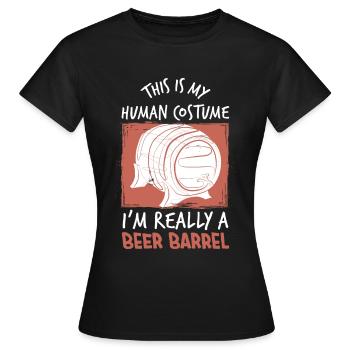 Bierfass Kostüm Bier - Frauen T-Shirt - Schwarz - Vorne - AI Model Female 172 dark (172cm)