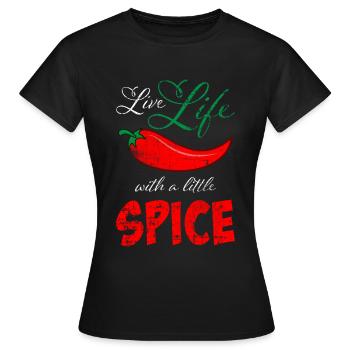 Chili pepper chili hot - Women's T-Shirt - black - Front - AI Model Female 172 dark (172cm)
