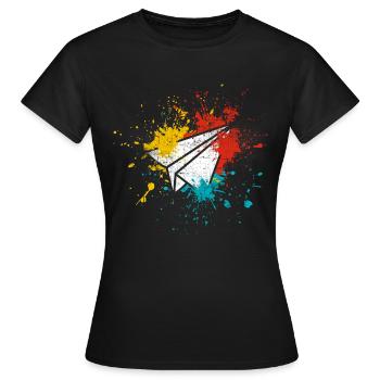 Papierflieger Pilot - Frauen T-Shirt - Schwarz - Vorne - AI Model Female 172 dark (172cm)