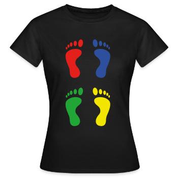 Empreinte du pied - T-shirt Femme - noir - Devant - AI Model Female 172 dark (172cm)