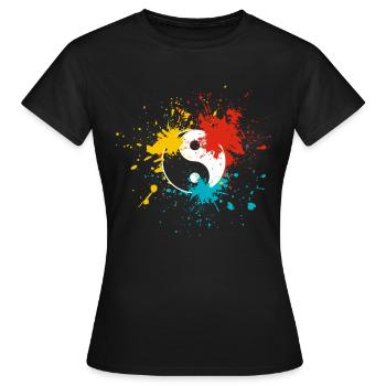 Yin Yang - T-shirt Femme - noir - Devant - AI Model Female 172 dark (172cm)