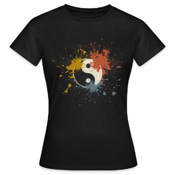 Yin et Yang - T-shirt Femme - noir - Devant - AI Model Female 172 dark (172cm)