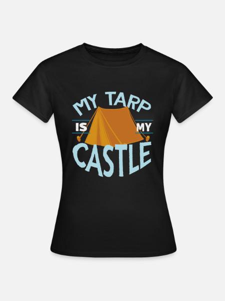 Zelt - Frauen T-Shirt - Schwarz