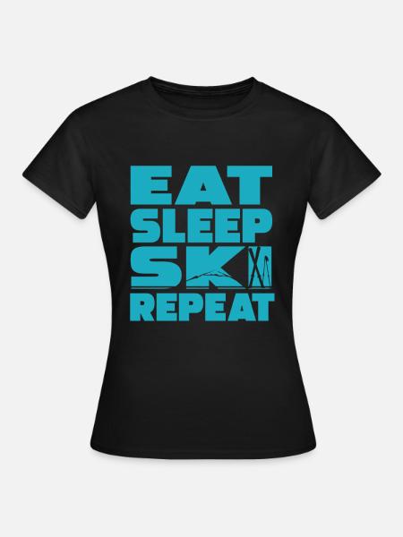 Ski - Frauen T-Shirt - Schwarz