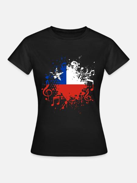 Chile Flagge Musik - Frauen T-Shirt - Schwarz