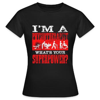physiothérapeute - T-shirt Femme - noir - Devant - AI Model Female 172 dark (172cm)