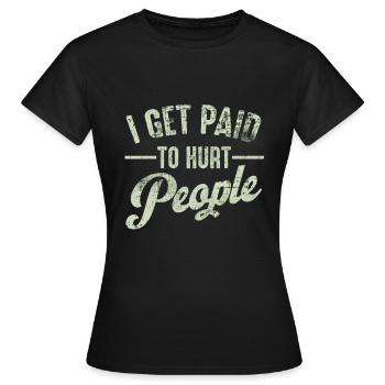 physiothérapeute - T-shirt Femme - noir - Devant - AI Model Female 172 dark (172cm)