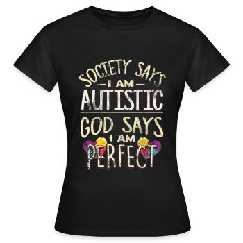 autistic - Women's T-Shirt - black - Front - AI Model Female 172 dark (172cm)