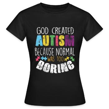 autistic - Women's T-Shirt - black - Front - AI Model Female 172 dark (172cm)