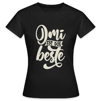 Omi ist die beste - Frauen T-Shirt - Schwarz - Vorne - AI Model Female 172 dark (172cm)