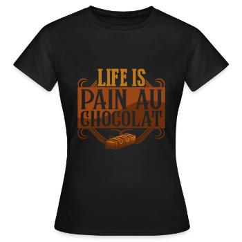 Das Leben ist Schmerz mit Schokolade - Frauen T-Shirt - Schwarz - Vorne - AI Model Female 172 dark (172cm)