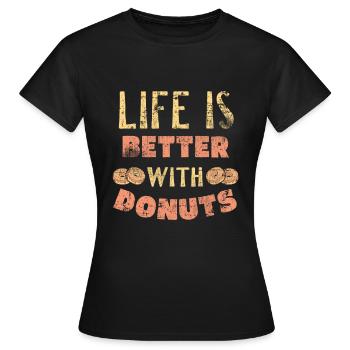 donut - Women's T-Shirt - black - Front - AI Model Female 172 dark (172cm)