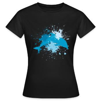 Delfin - T-shirt Femme - noir - Devant - AI Model Female 172 dark (172cm)