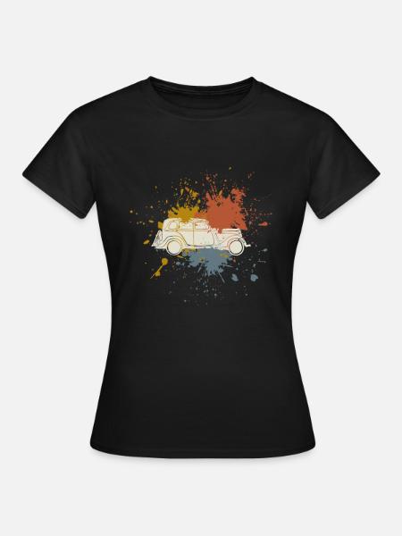 Auto retro - Frauen T-Shirt - Schwarz