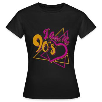 J'aime les années 90 - T-shirt Femme - noir - Devant - AI Model Female 172 dark (172cm)