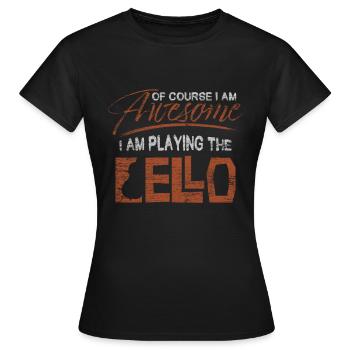 violoncelle - T-shirt Femme - noir - Devant - AI Model Female 172 dark (172cm)