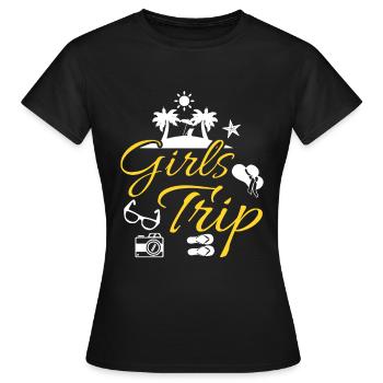 Mädelstrip Girls Trip Crew Mädelstour Mädelscrew - Frauen T-Shirt - Schwarz - Vorne - AI Model Female 172 dark (172cm)