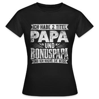 Stiefvater - Frauen T-Shirt - Schwarz - Vorne - AI Model Female 172 dark (172cm)