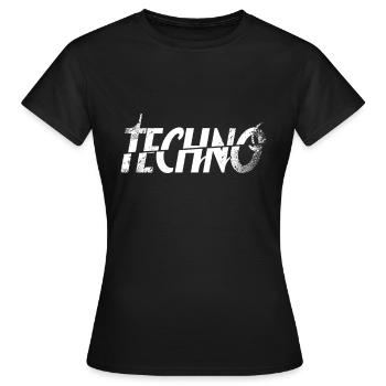 Techno - T-shirt Femme - noir - Devant - AI Model Female 172 dark (172cm)