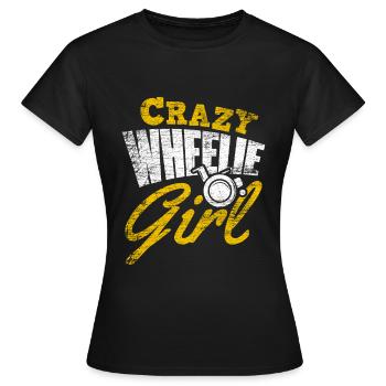 Fille en fauteuil roulant - T-shirt Femme - noir - Devant - AI Model Female 172 dark (172cm)