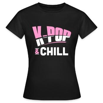 K-Pop - Frauen T-Shirt - Schwarz - Vorne - AI Model Female 172 dark (172cm)