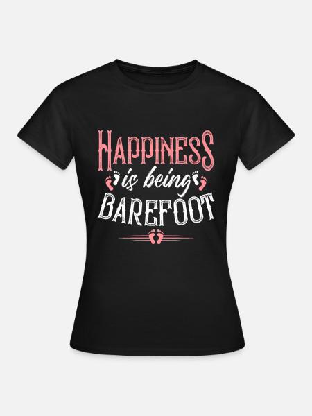 Barfuß Fußabdruck - Frauen T-Shirt - Schwarz