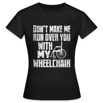 fauteuil roulant - T-shirt Femme - noir - Devant - AI Model Female 172 dark (172cm)