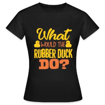Badeente - Frauen T-Shirt - Schwarz - Vorne - AI Model Female 172 dark (172cm)