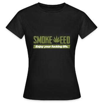 Gras Kiffen - Frauen T-Shirt - Schwarz - Vorne - AI Model Female 172 dark (172cm)