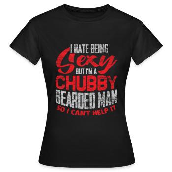 Sexy beard and thick - Women's T-Shirt - black - Front - AI Model Female 172 dark (172cm)