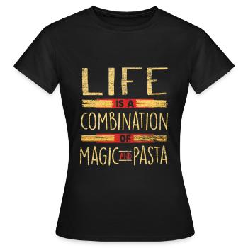 pâtes - T-shirt Femme - noir - Devant - AI Model Female 172 dark (172cm)