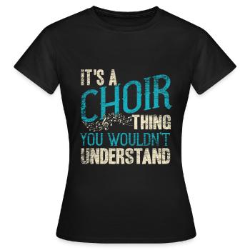 Chor Singen Gospel Sänger - Frauen T-Shirt - Schwarz - Vorne - AI Model Female 172 dark (172cm)