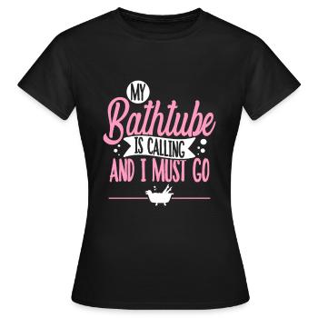 Badewanne - Frauen T-Shirt - Schwarz - Vorne - AI Model Female 172 dark (172cm)