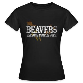Biber - Frauen T-Shirt - Schwarz - Vorne - AI Model Female 172 dark (172cm)