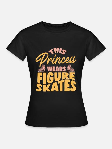 Eiskunstlauf Schlittschuh - Frauen T-Shirt - Schwarz