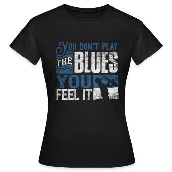 Blues - Frauen T-Shirt - Schwarz - Vorne - AI Model Female 172 dark (172cm)