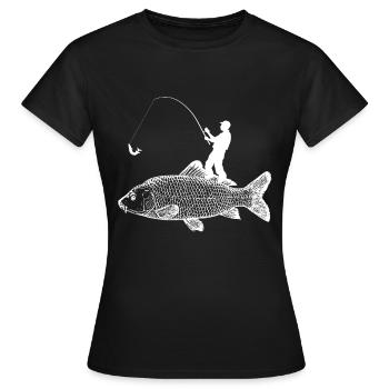 Carpes Carpes Carpe s’il pêche pêche pêche - T-shirt Femme - noir - Devant - AI Model Female 172 dark (172cm)