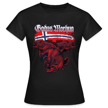 GADUS MORHUA - Cod - Norway - Women's T-Shirt - black - Front - AI Model Female 172 dark (172cm)